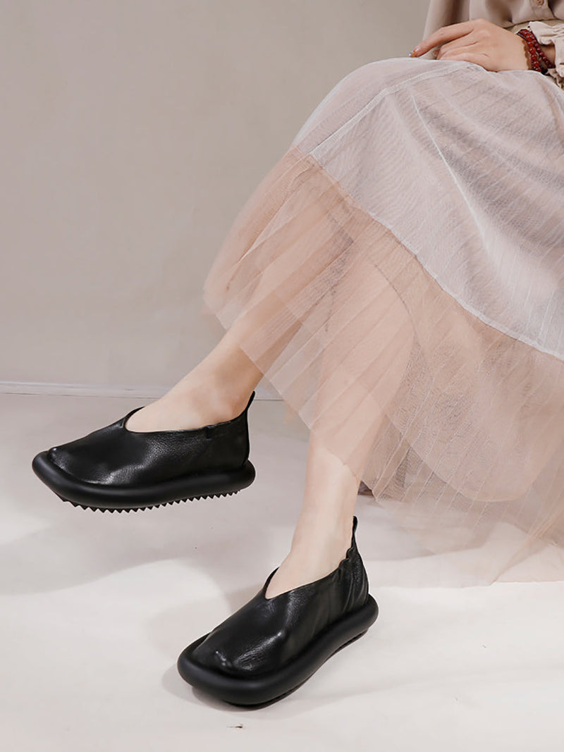Summer Genuine Leather Flat Shoes Qw1042