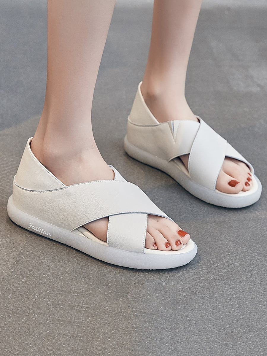 Summer Leather Low Heel Sandals Zz1001