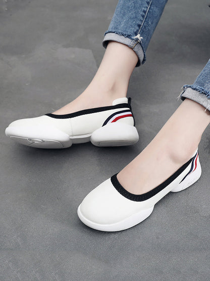 Summer Leather Soft Spliced Flat Shoes Ui1018