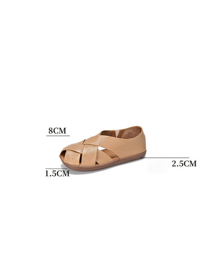 Summer Soft Leather Flat Sandal We1009
