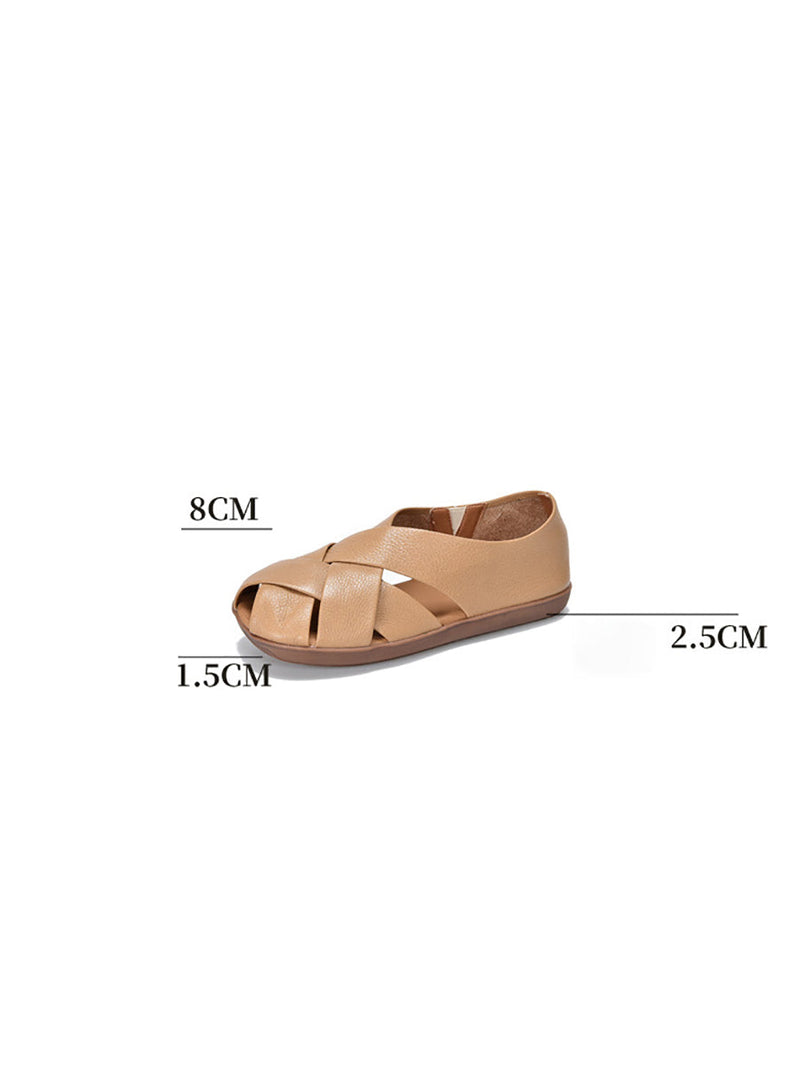 Summer Soft Leather Flat Sandal We1009