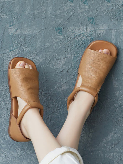 Summer Leather Flat Sandals Ui1013