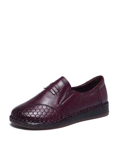 Summer Leather Spliced Low Heel Shoes As1010