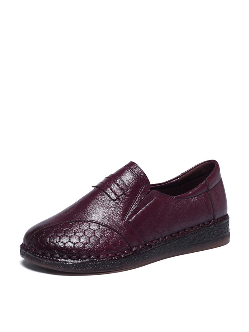 Summer Leather Spliced Low Heel Shoes As1010