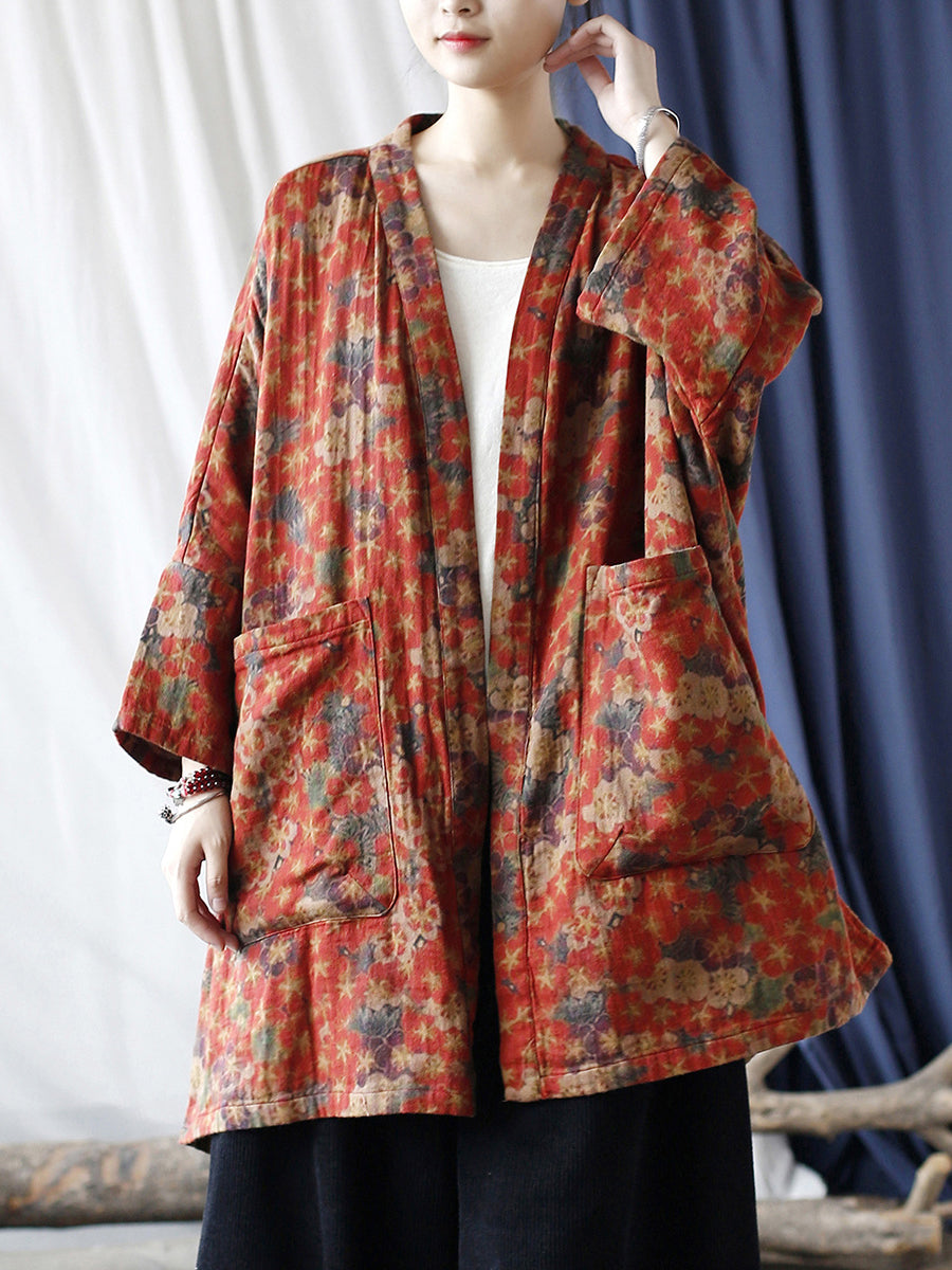 V-neck Pocket Cardigan Coat Rr019