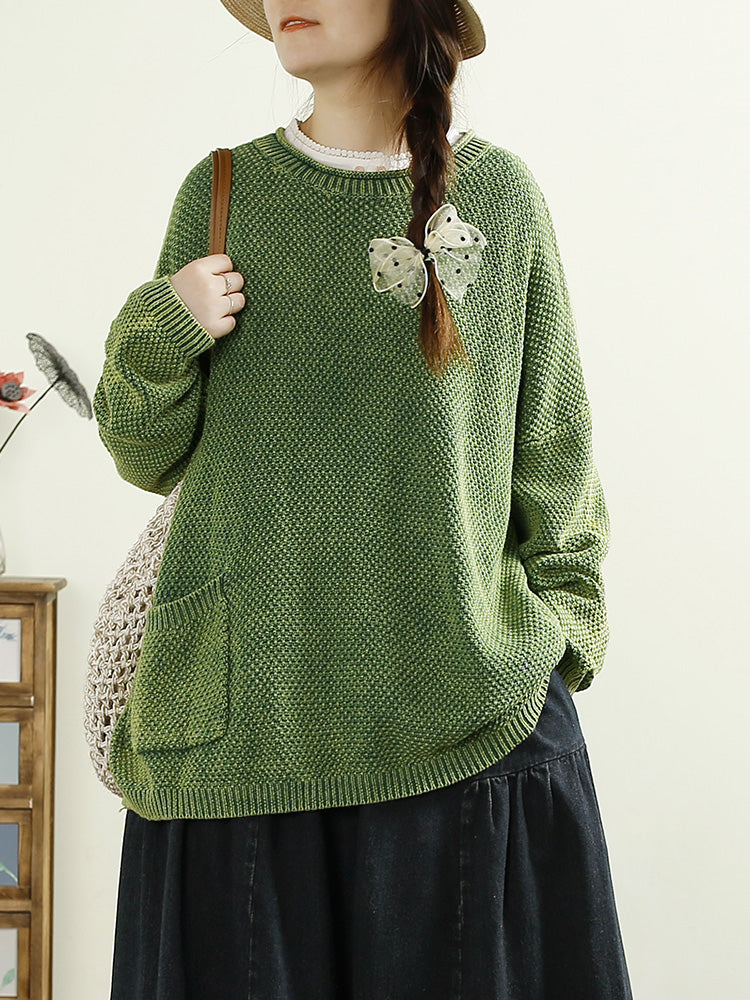 Autumn O-neck Knit Sweater F4211