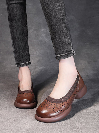 Summer Genuine Leather Low Heel Shoes Ii1024