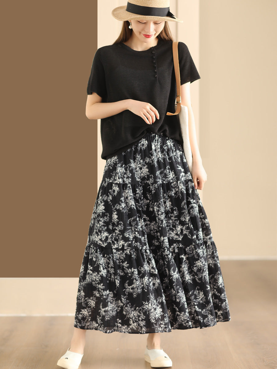 Summer Cotton Loose Skirt Cv1037