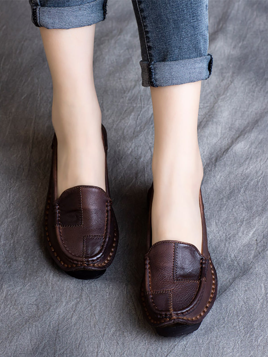 Summer Spliced Leather Shoes Pp1032
