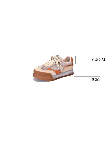Summer Mesh Leather Spliced Breathable Platform Shoes Xx1021