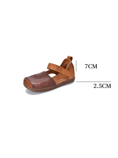 Summer Leather Colorblock Flat Shoes Bn1003