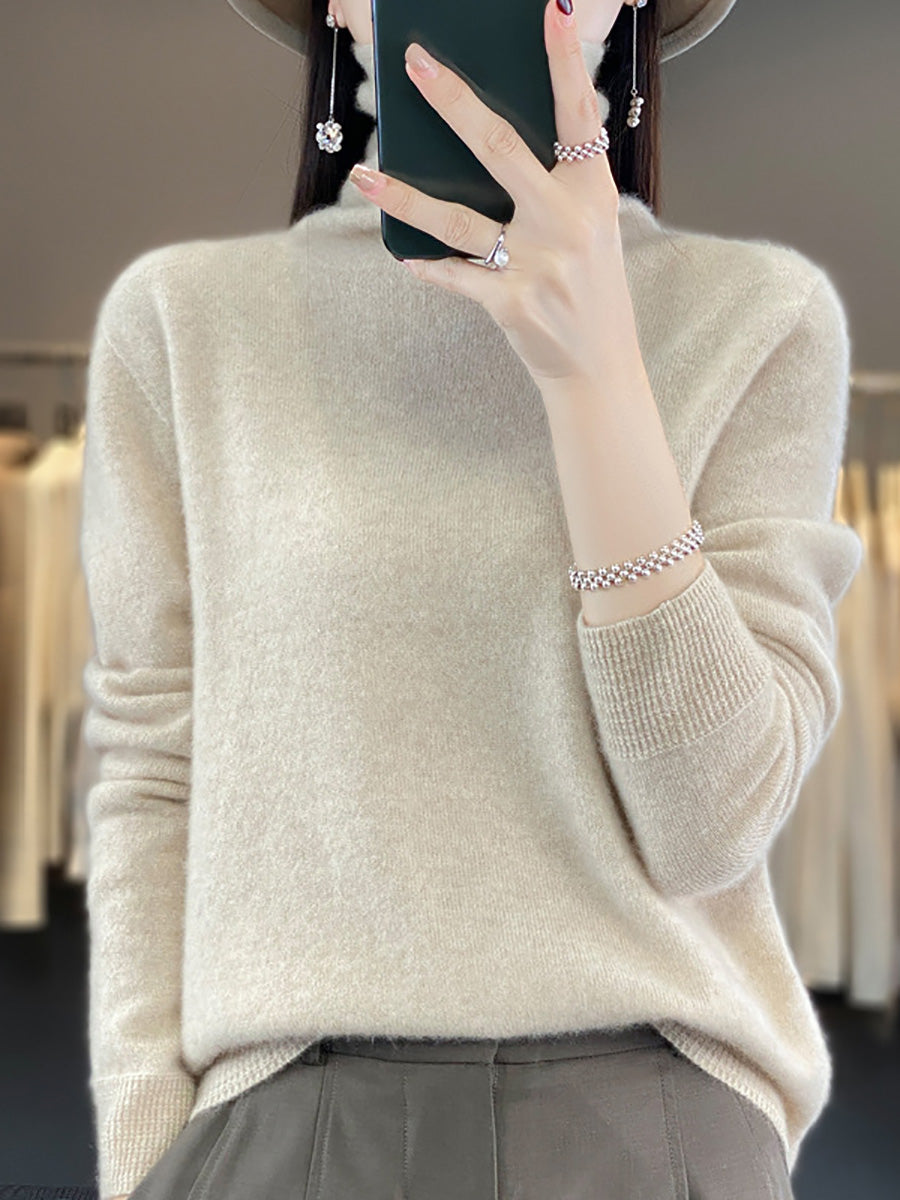 Autumn Turtleneck 100%wool Soft Sweater Ba1037