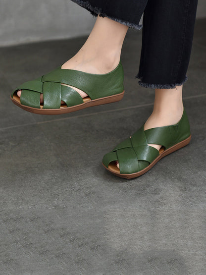 Summer Soft Leather Flat Sandal We1009