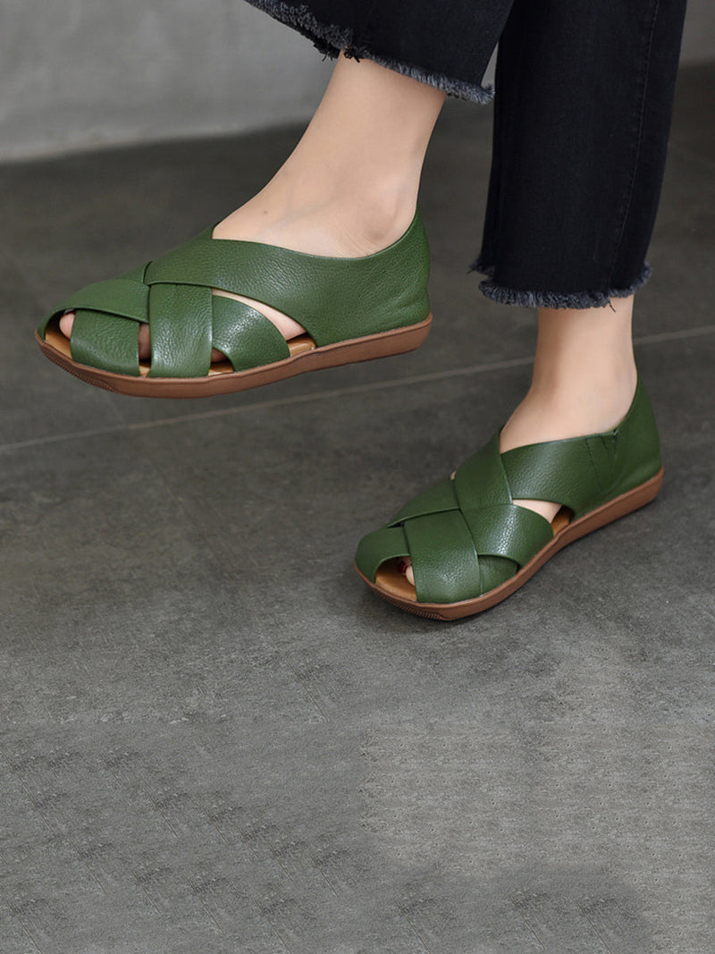 Summer Soft Leather Flat Sandal We1009