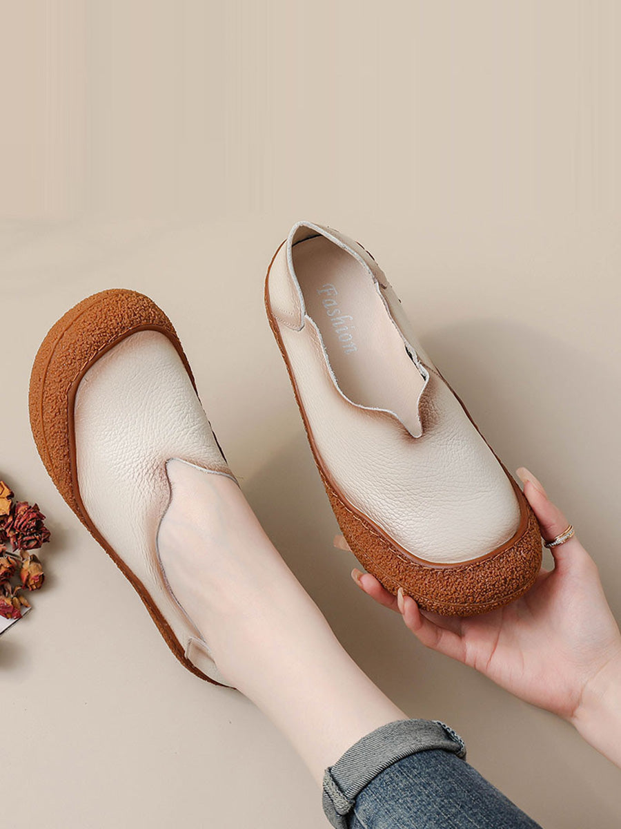 Summer Soft Genuine Leather Flat Shoes Cx042
