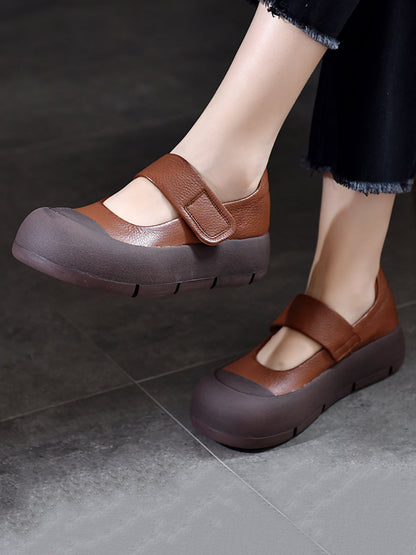 Summer Leather Colorblock Flat Shoes Cv1012