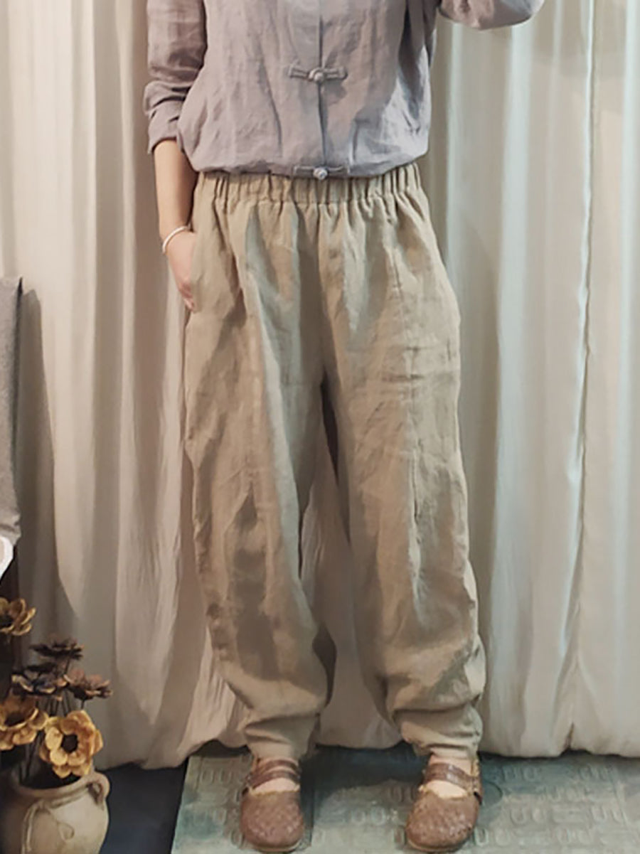 Spring Ramie Loose Pants Kl1032
