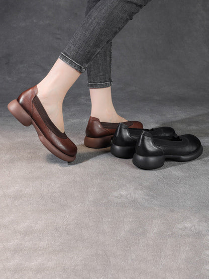 Summer Genuine Leather Low Heel Shoes Fd016