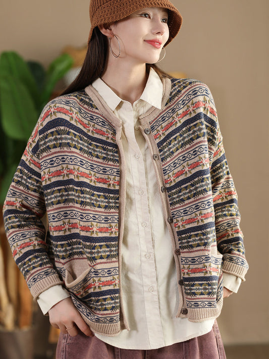 Autumn Cotton Knit Cardigan Sweater At1022