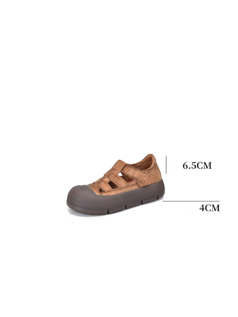 Summer Genuine Leather Platform Shoes Aa1019
