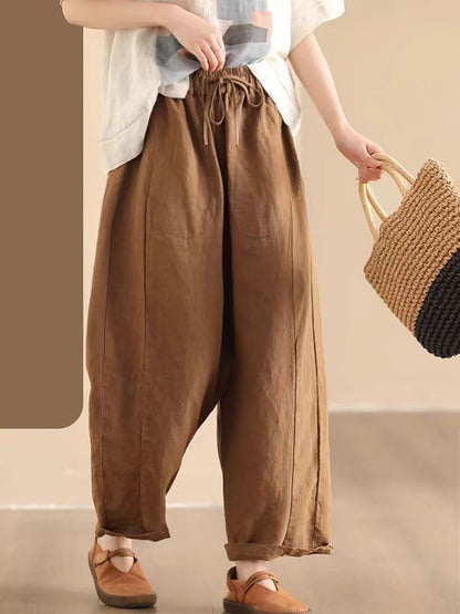 Summer Linen Loose Harem Pants We1021