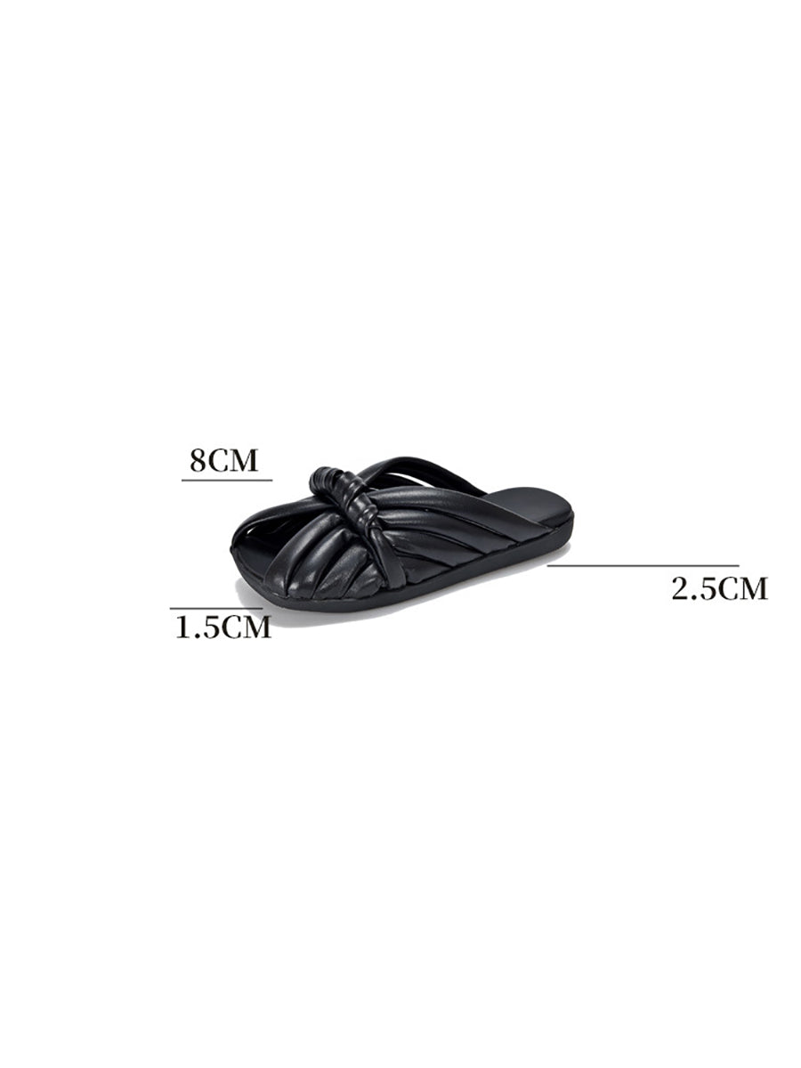 Summer Leahter Weave Flat Slippers Ui1022