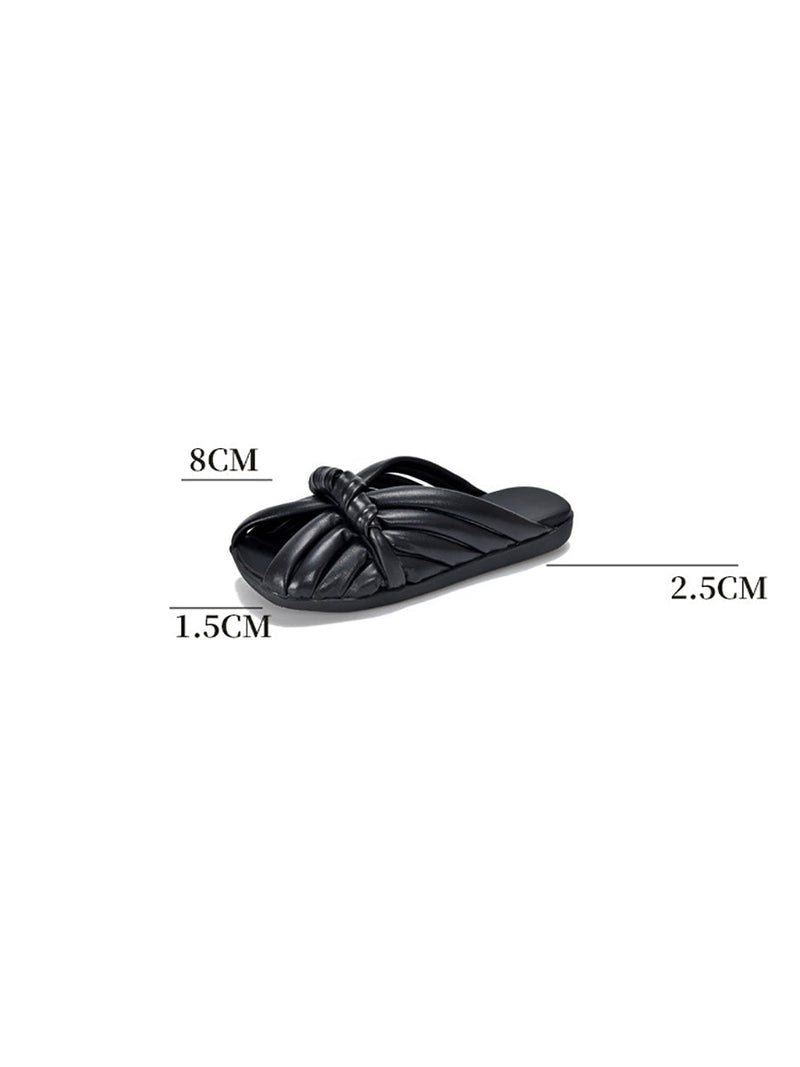 Summer Leahter Weave Flat Slippers Bn1013