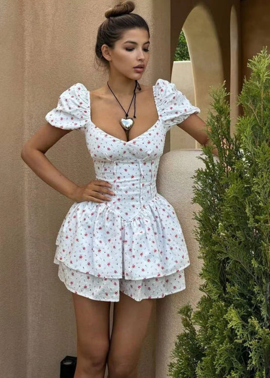 Amélie - Puff Sleeve Mini Dress