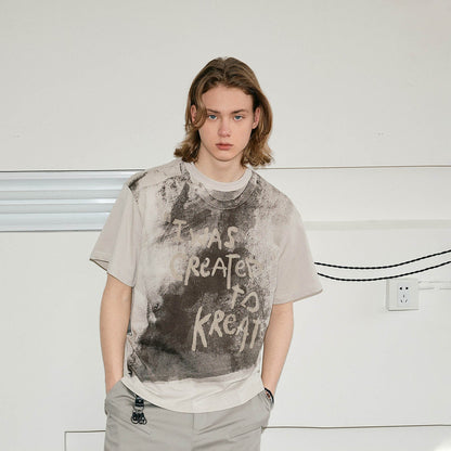 Distressed Graphic Print T-shirt
