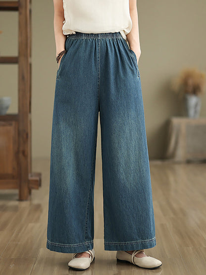 Artsy Summer Loose Denim Wide-leg Pants As1031