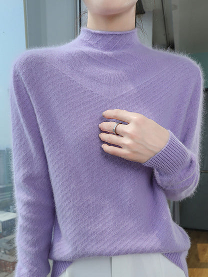Autumn Half Turtleneck Wool Warm Knit Sweater Av1008