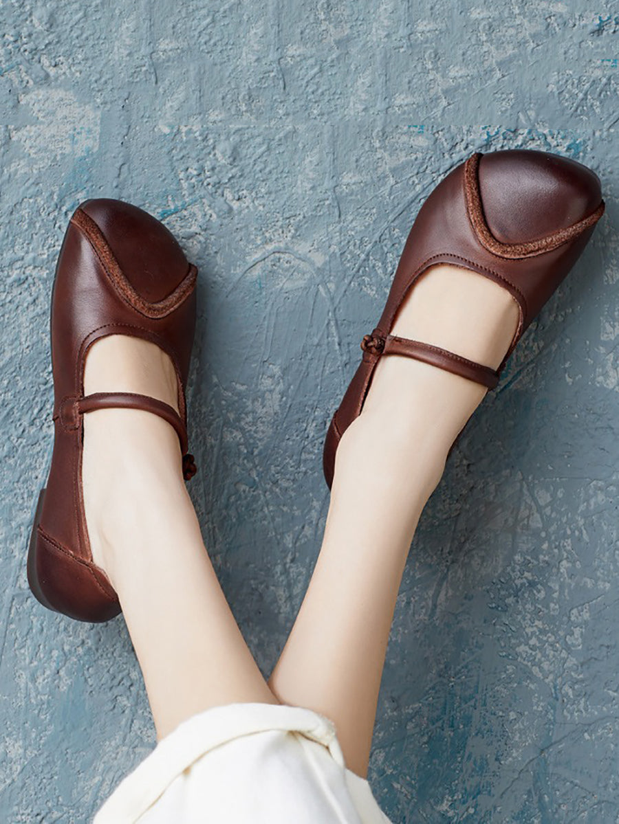 Summer Leather Spliced Soft Shoes Zz1038