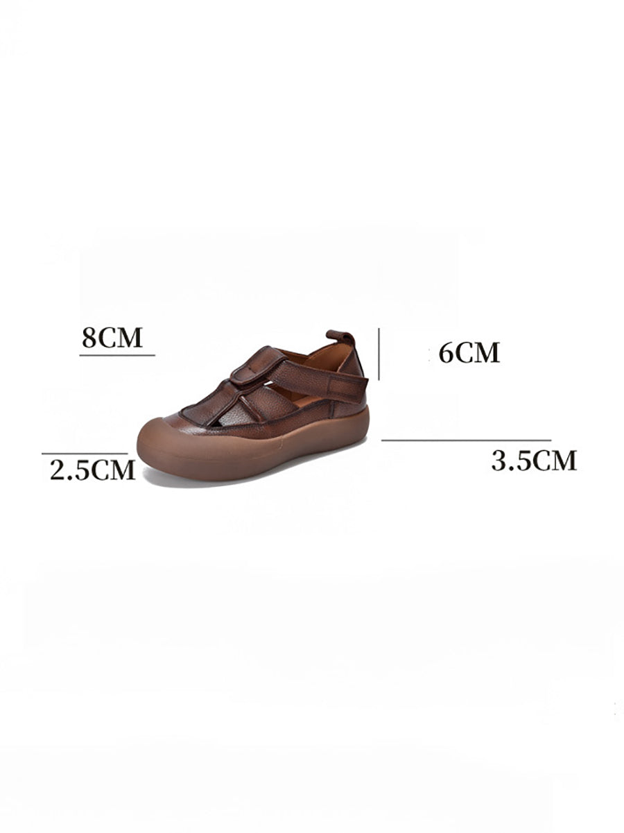 Summer Leather Flat Shoes Aa1049