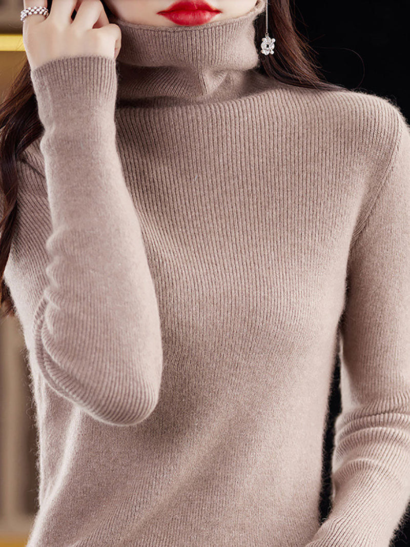 Autumn Turtleneck Wool Knit Sweater Ba1011