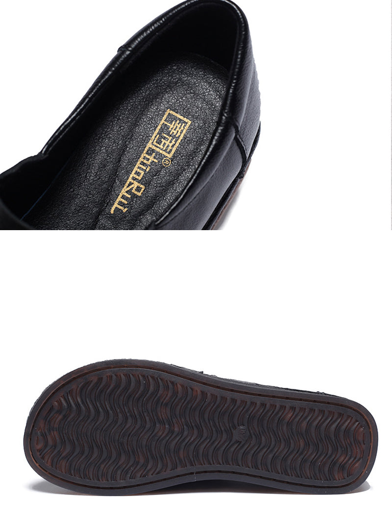 Summer Leather Spliced Low Heel Shoes As1010