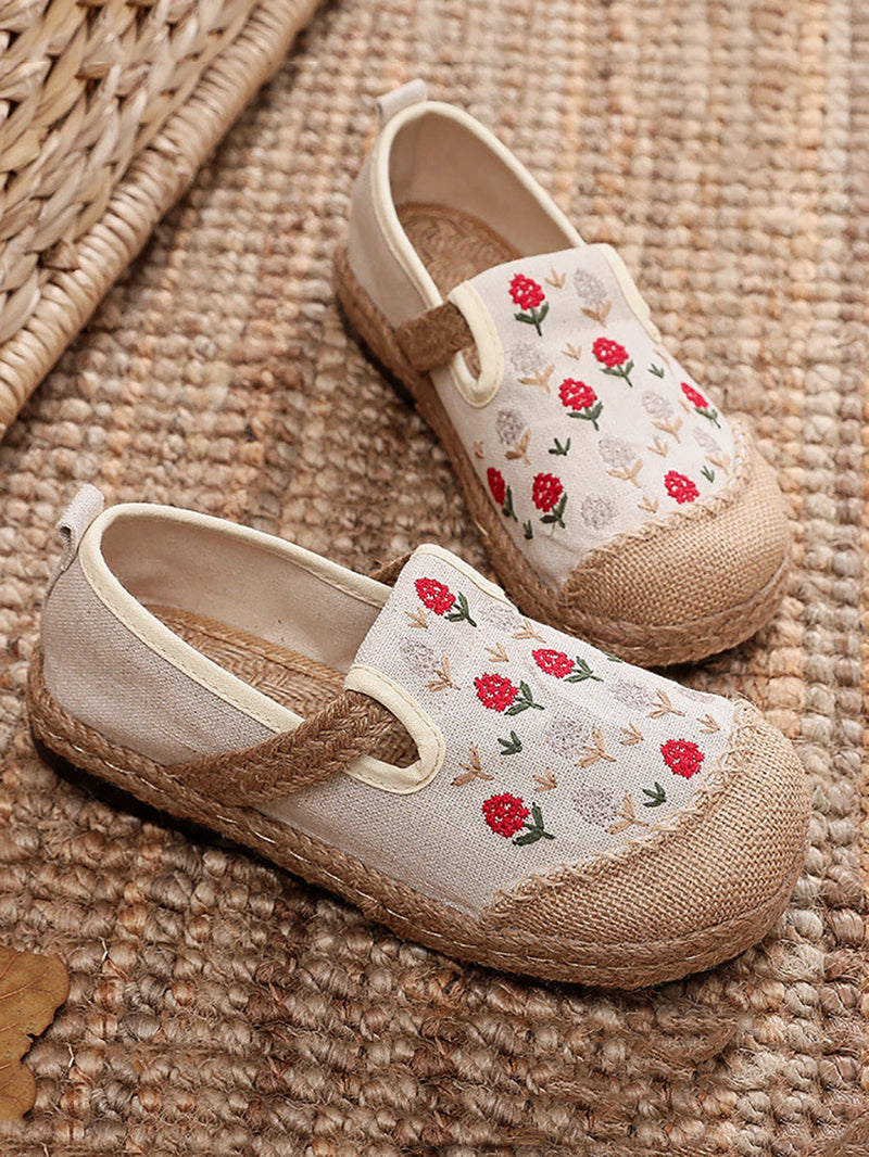 Summer Artsy Embroidery Linen Cotton Shoes Zz1005