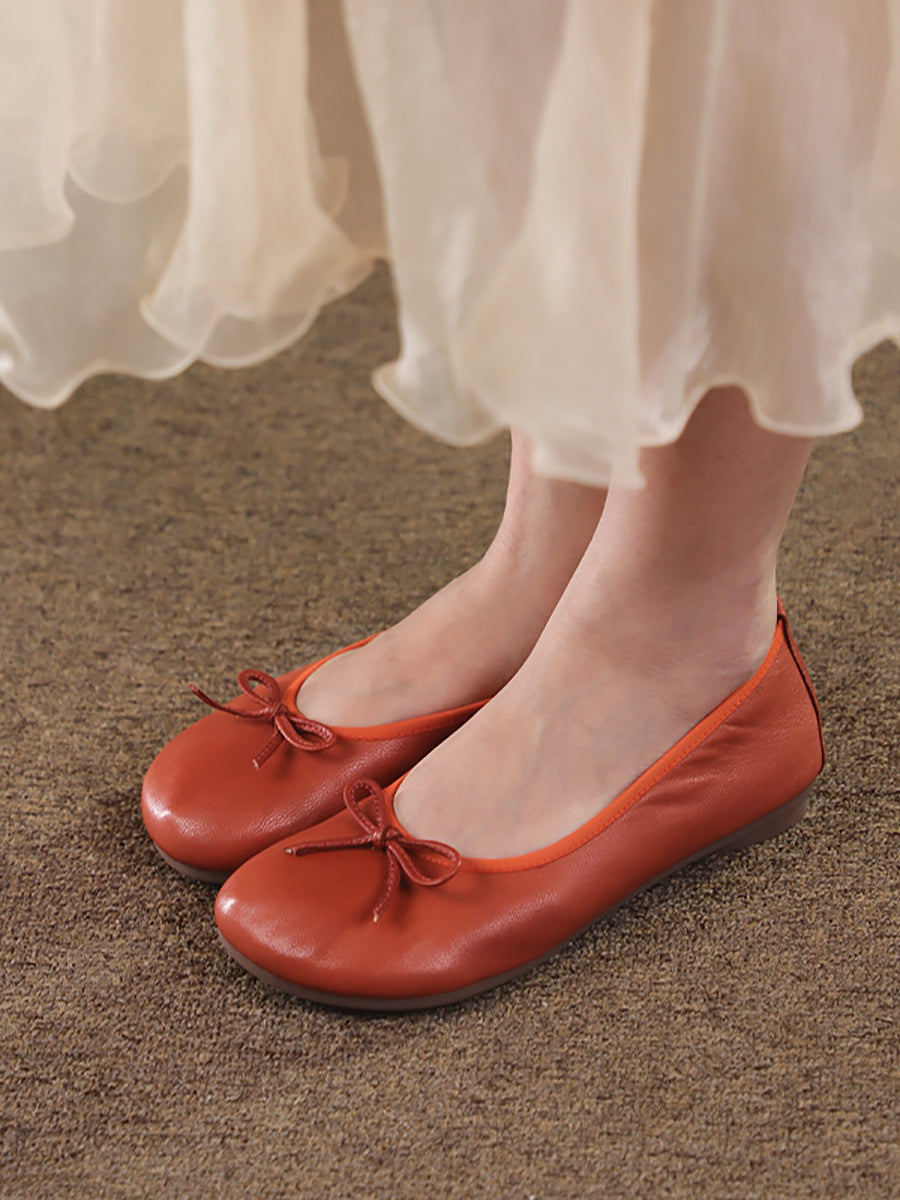 Summer Leather Bowknot Shoes Fg1002