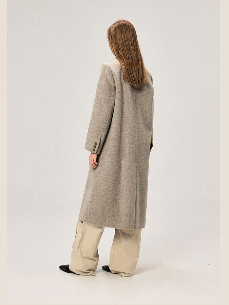 Mid-length Regular Shoulder Wool Coat