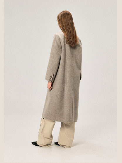 Mid-length Regular Shoulder Wool Coat