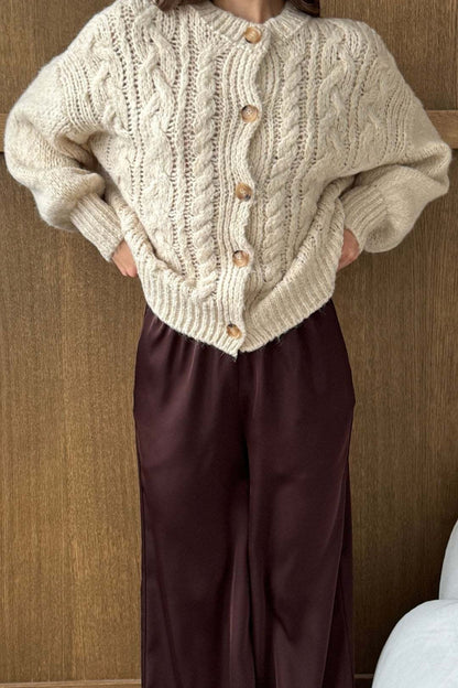 Cable Knit Crewneck Sweater