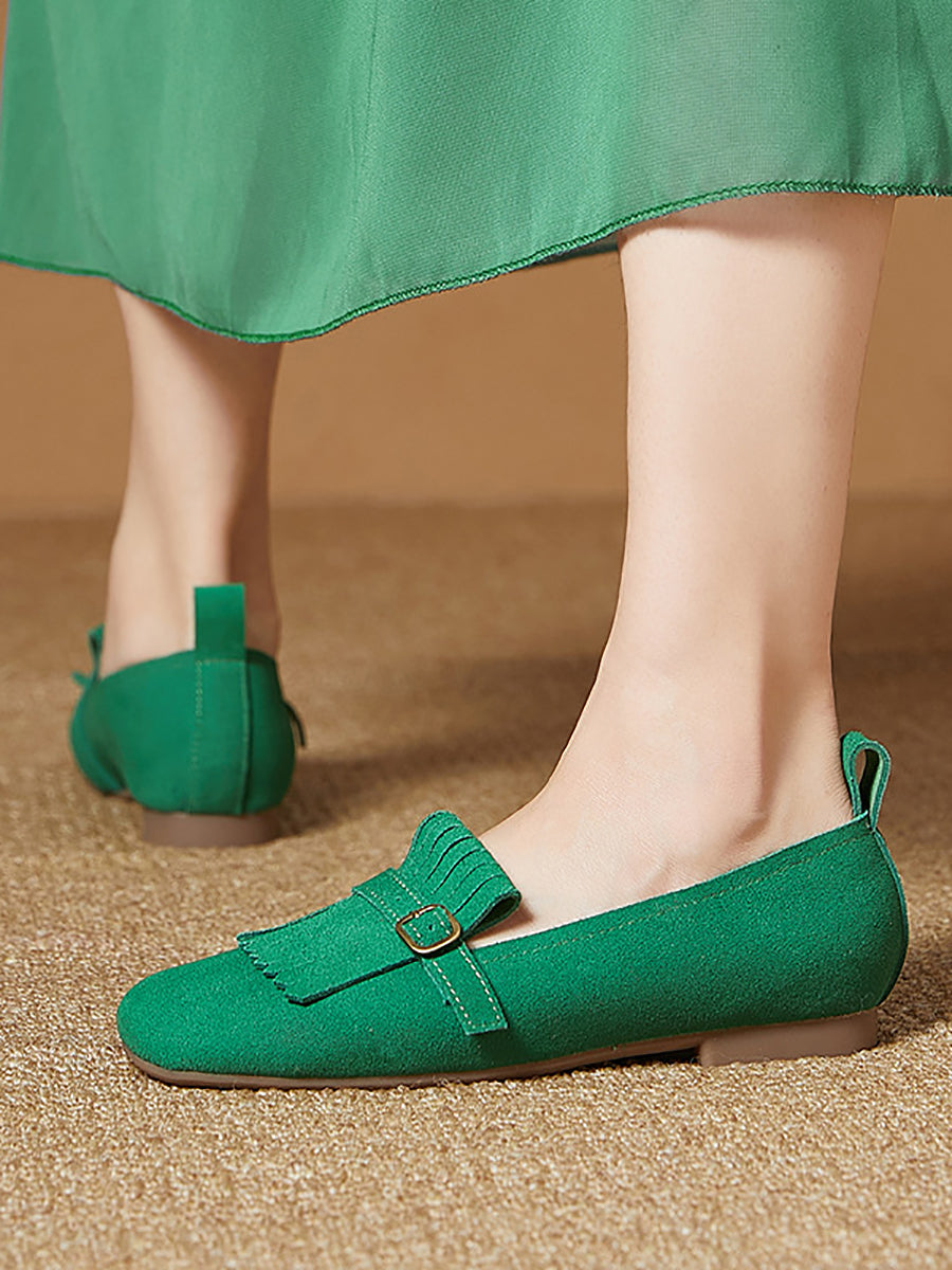 Summer Suede Leather Tassel Shoes Io1028