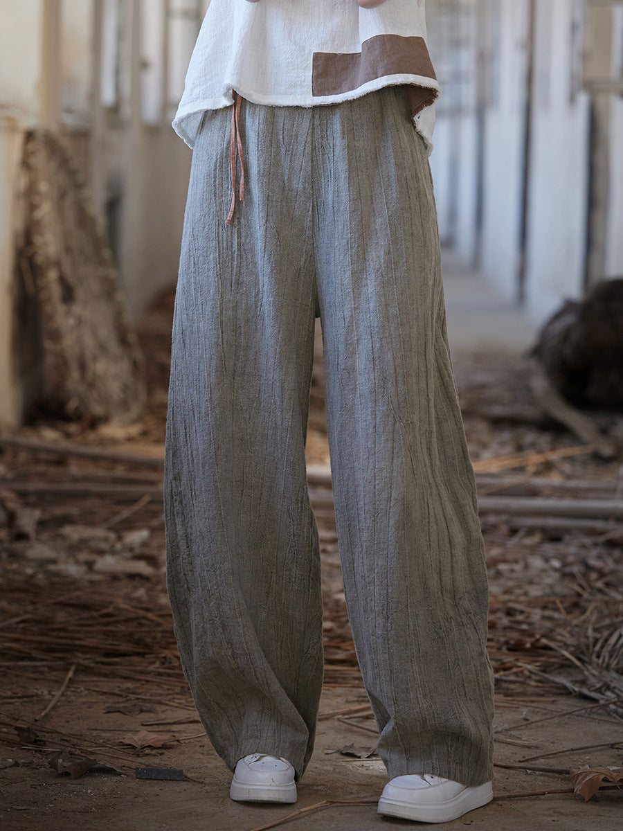 Summer Worn Straight Linen Pants Io1010