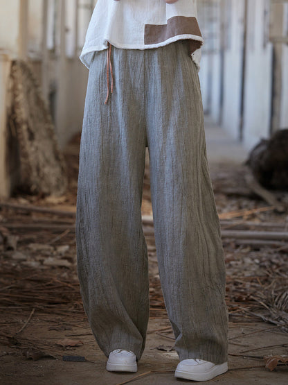 Summer Worn Straight Linen Pants Io1010