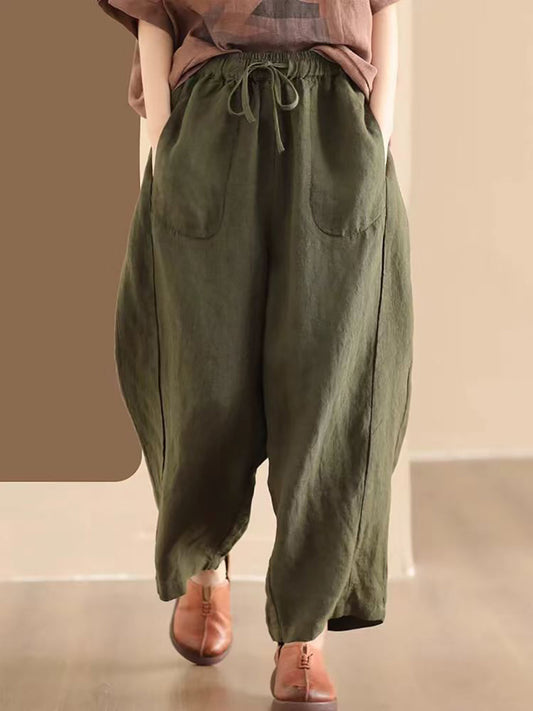 Summer Linen Loose Harem Pants Bn1006