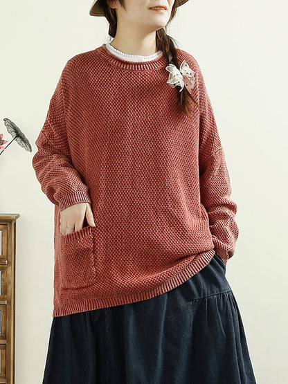Autumn O-neck Knit Sweater F4211