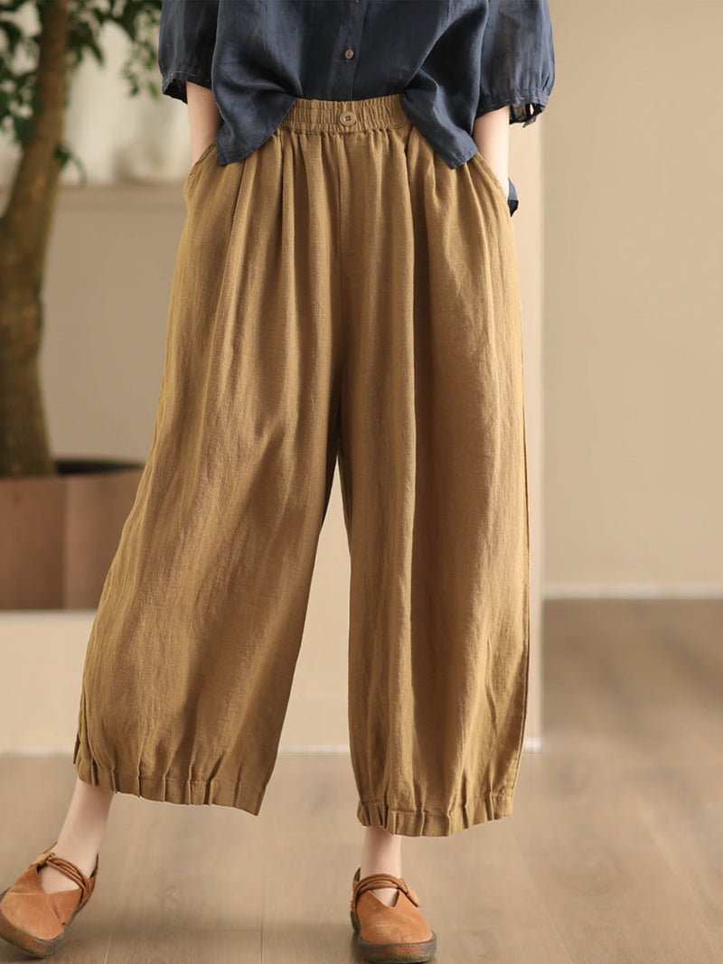 Summer Linen Wide-leg Pants Fd038