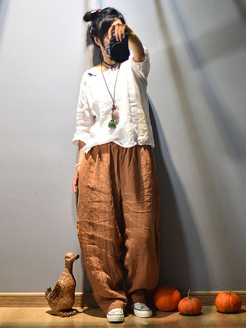 Spring Linen Harem Pants Fd040
