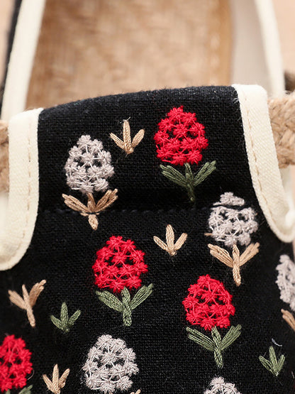 Summer Artsy Embroidery Linen Cotton Shoes Zz1005