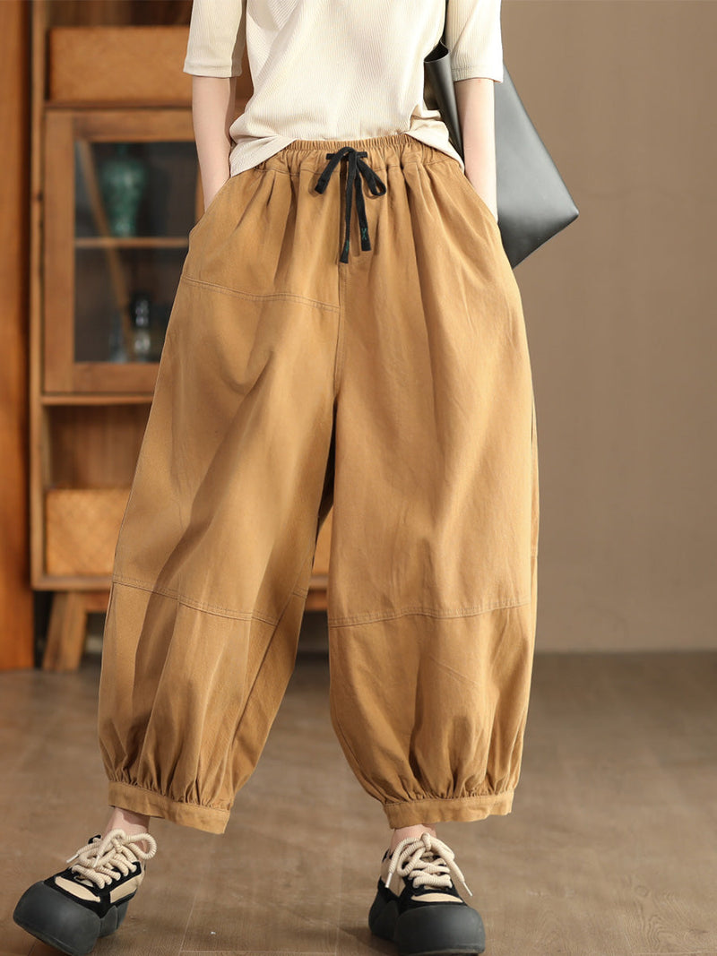 Autumn Spliced Cotton Harem Pants As1022