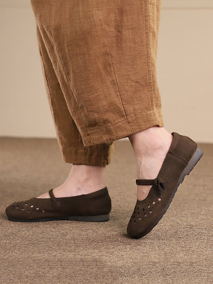 Soft Leather Cutout Shoes Xx1053